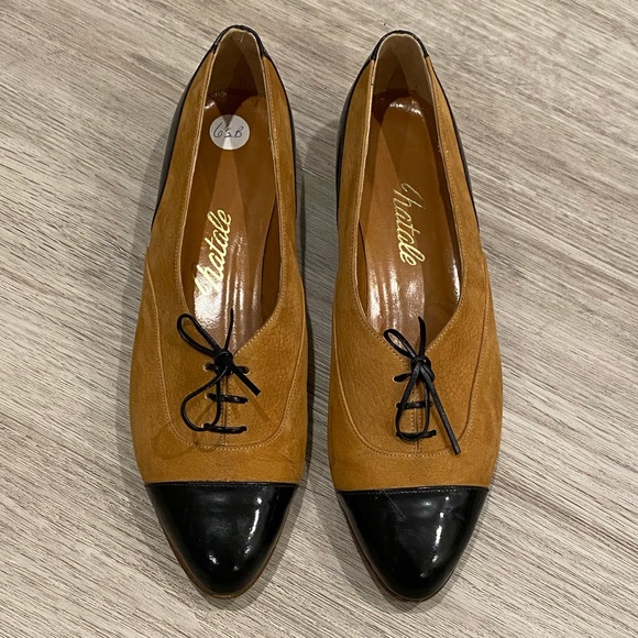 Vintage Natale Genuine Leather Two-Tone Oxford Shoes Size 6.5 - Picture 1 of 7